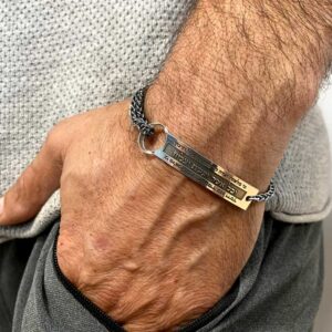 Men’s Bracelet Engraved with Hebrew Verses for Protection and Prosperity