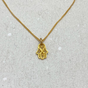 Gold Petite Hamsa Pendant Necklace