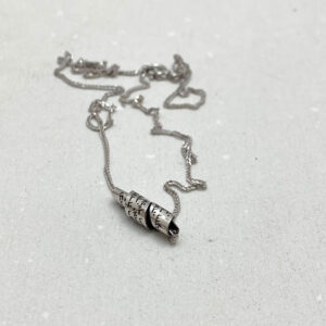 Hebrew Jewelry, 14K white gold Hebrew necklace