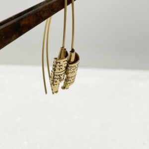 Jewish Jewelry, Priestly Blessing gold earrings