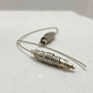 Israeli Jewelry, Hebrew Engraved silver earrings