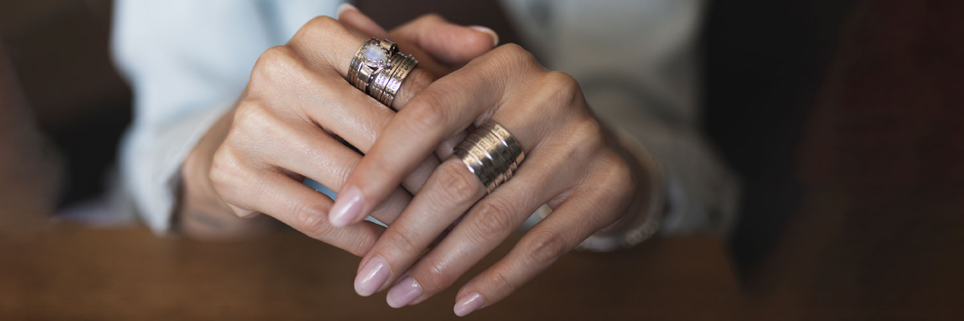Women’s silver ring with Hebrew engraving - handmade by Ravit Hasday