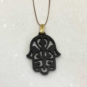 Hebrew Hamsa Necklace Engraved for Protection and Success