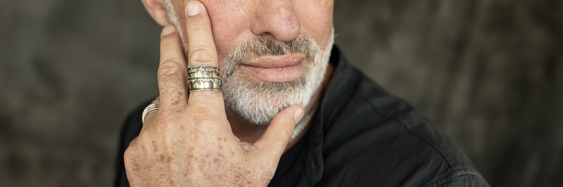Men’s silver ring with Hebrew engraving – handmade by Ravit Hasday
