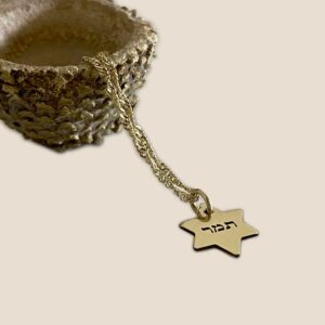14K gold magen david necklace