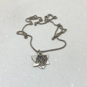 Hebrew Star of David Engraved Pendant I Have No Other Land